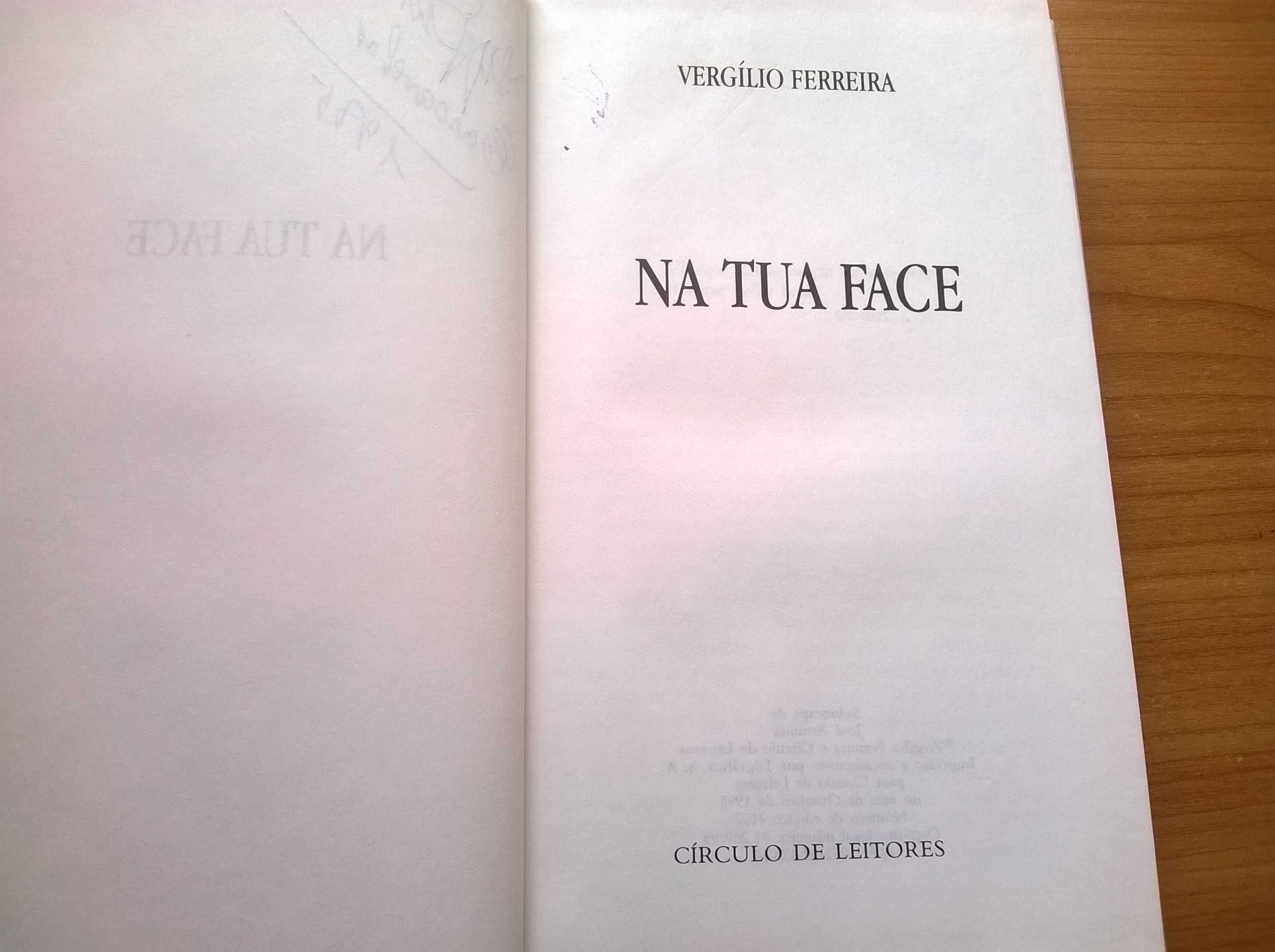 "Na tua Face" - Vergílio Ferreira (portes grátis)