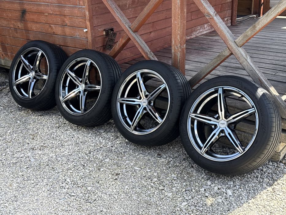 Alufelgi 19” Oxigin Ford 5x108 Chrom Opony Dunlop 245/45/19 komplet