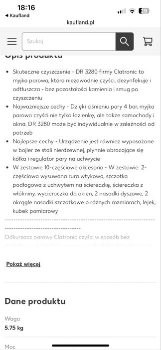 Odkurzacz antyalergiczny z funkcja myjki parowej