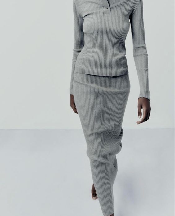 Жіночий костюм кофта і спідниця в рубчик zara