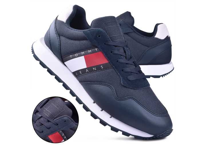 Buty Tommy Hilfiger Retro Leather Runner (EM0EM01081) - 44 WYSYŁKA 24H