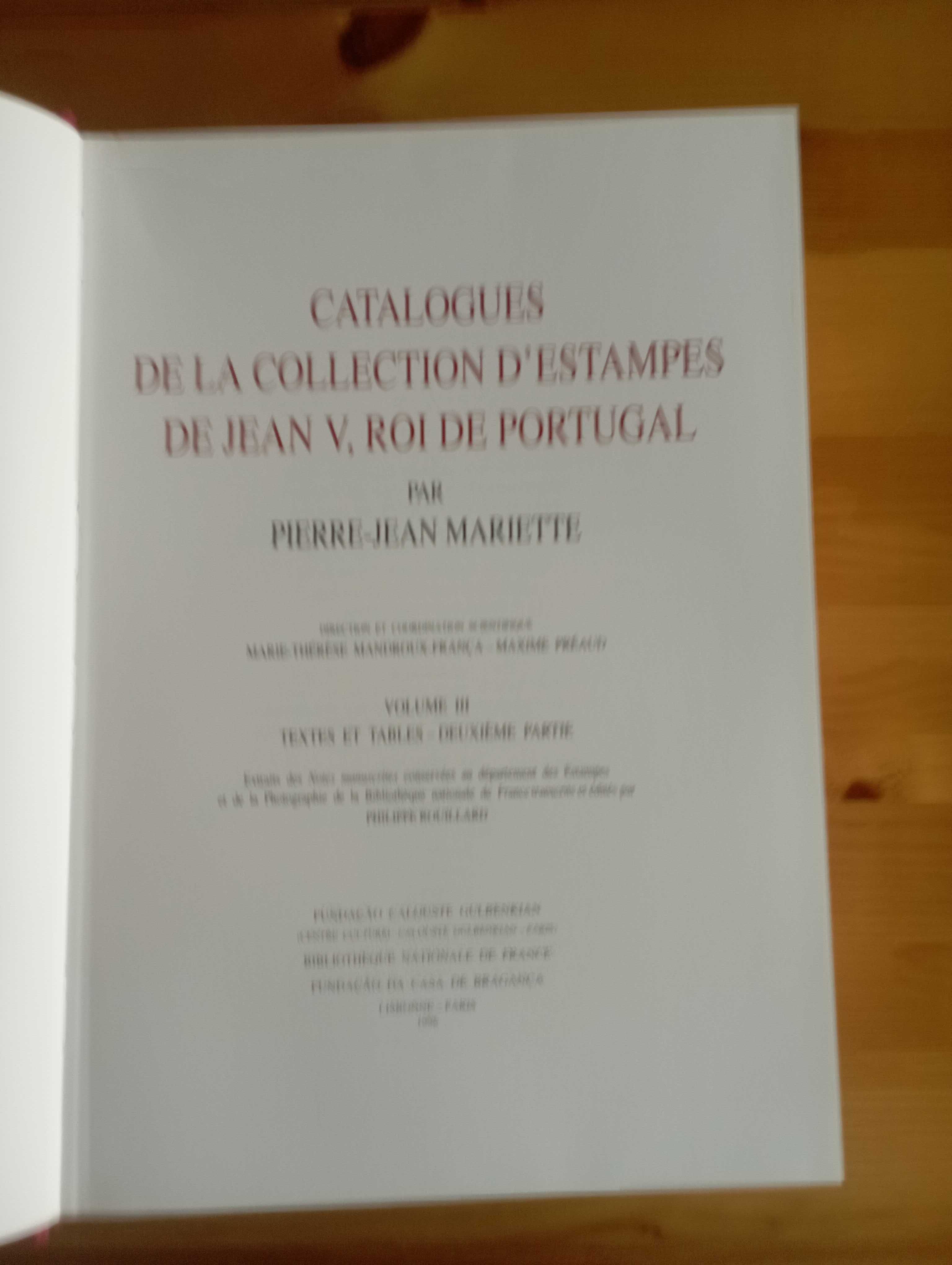 Catalogues de la Collection D'Estampes De Jean V, Roi de Portugal