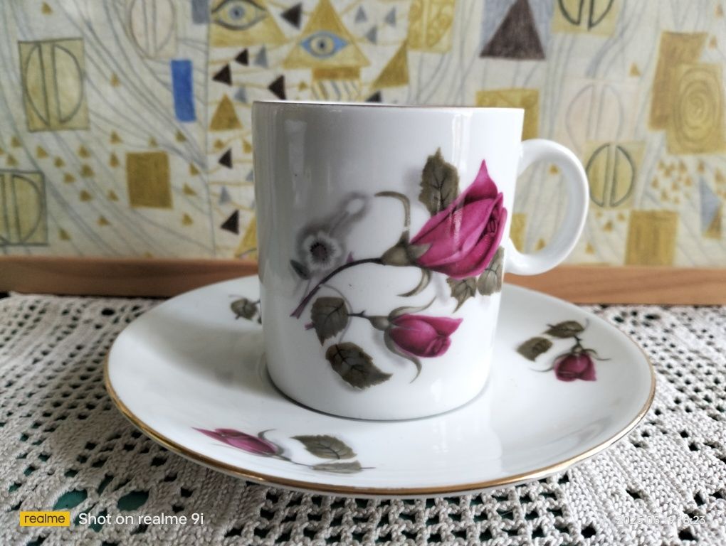 Porcelanowe duo Karolina; vintage; okres PRL