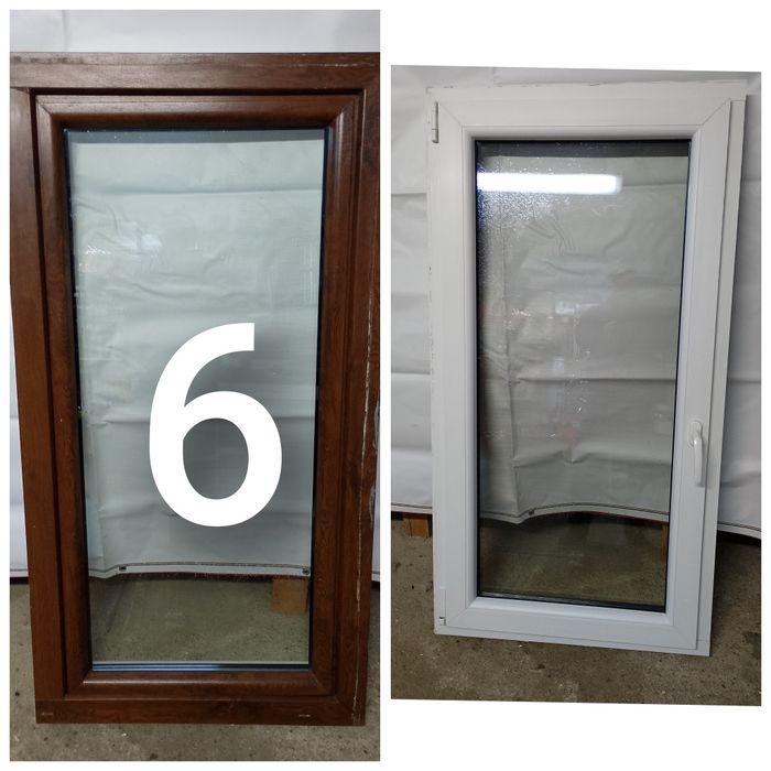 Okno 75.5x128.5 pcv orzech /biel.