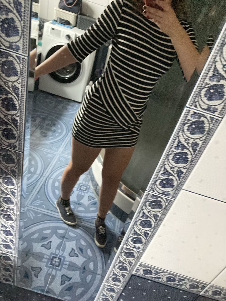 Sukienka w paski bodycon mini reserved S