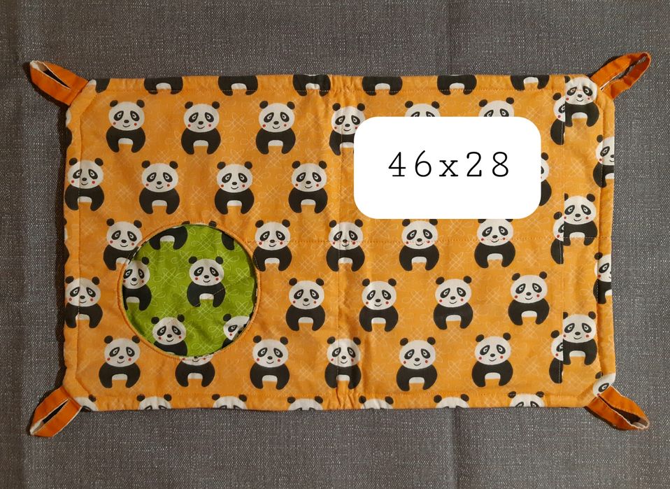 Hamak z norką 46x28, domek płaski wiszący w pandy bawełna, szynszyla