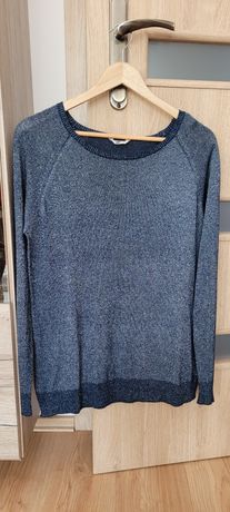 Sweterek cienki bluzka z wiskozą na wiosnę ze srebrną nitką M Pepco