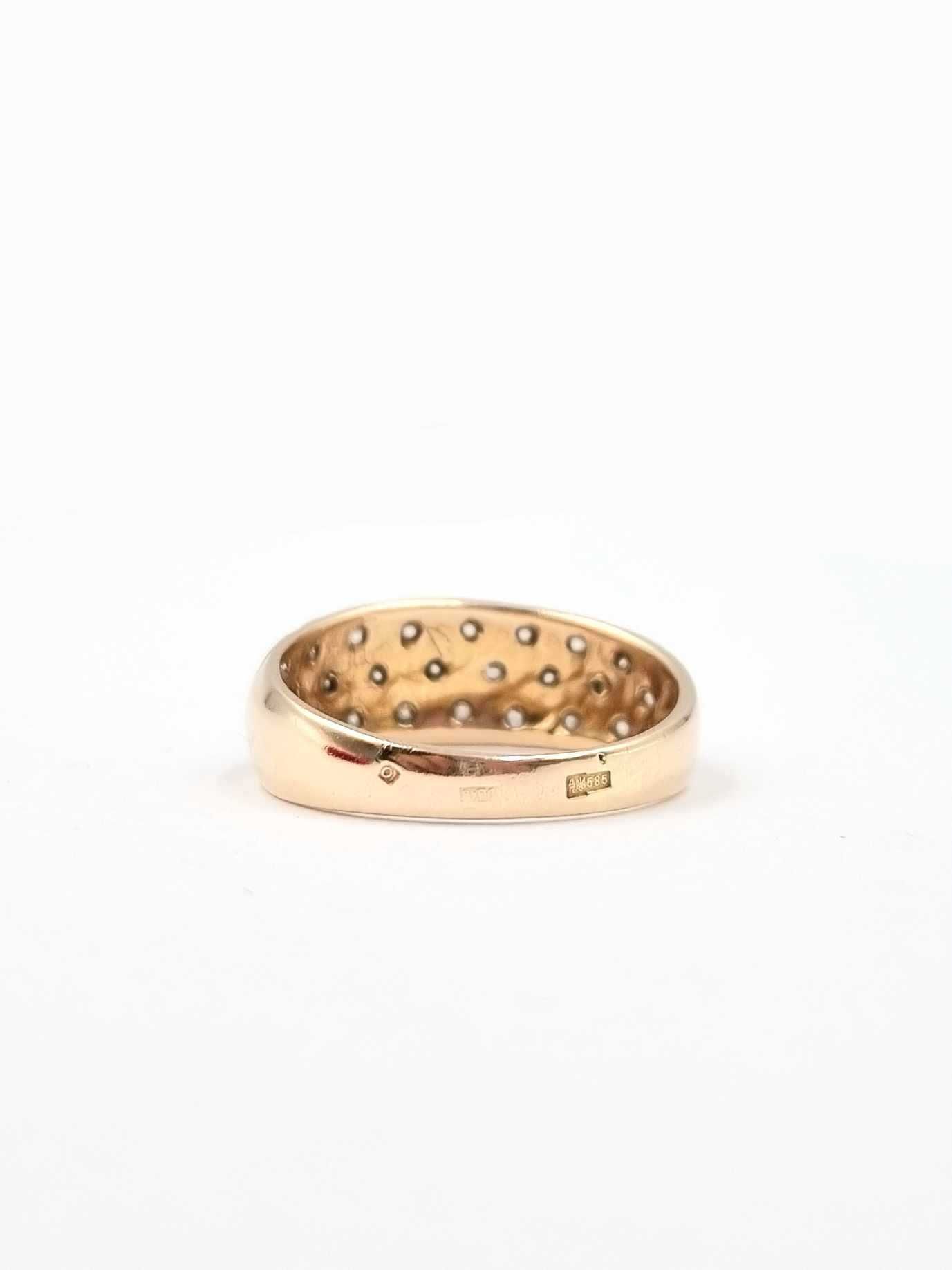 Złoty pierścionek 585 z cyrkoniami roz. 13