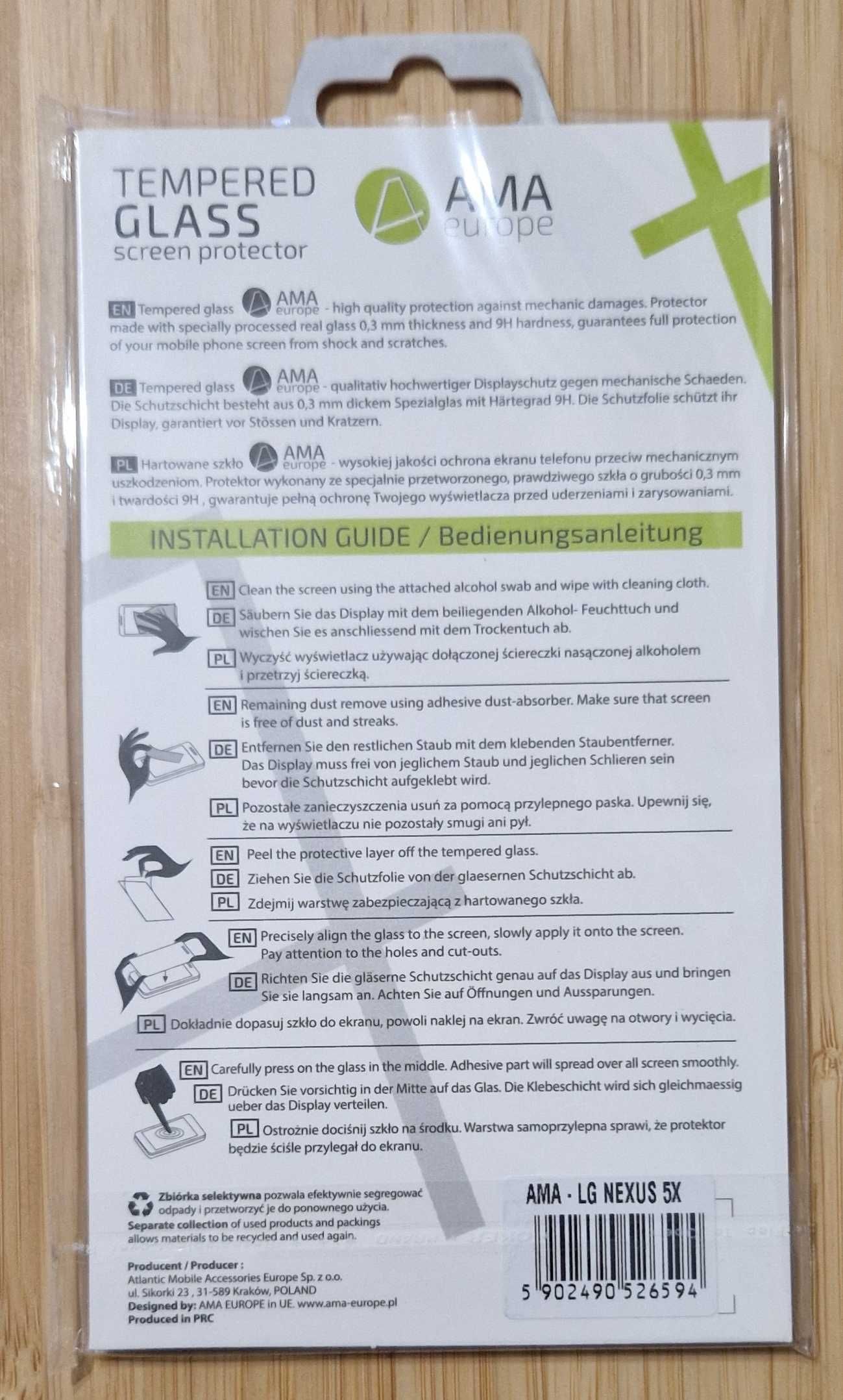 Szkło Hartowane AMA Europe 9H do LG Nexus 5X