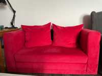 Sofa dwuosobowa IKEA ASKEBY czerwona (z funkcją spania)