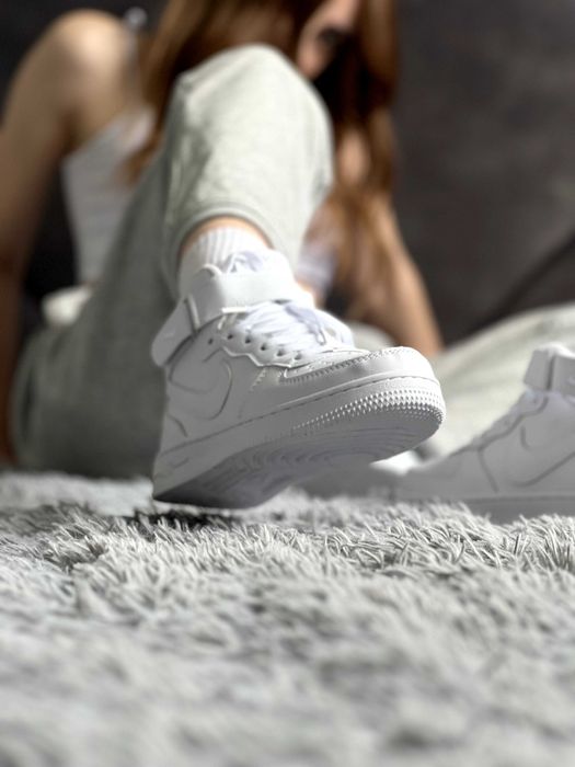 ТОП! Кросівки Найк Аір Форс ВИСОКІ білі 36-44 розміри! Air Force White