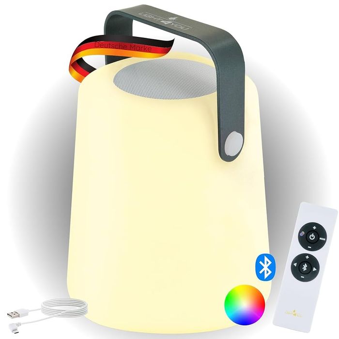 SCHWAIGER Przenośna lampa stołowa z głośnikiem Bluetooth Akumulatorowa
