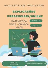 Explicações Matemática, MACS e FQ