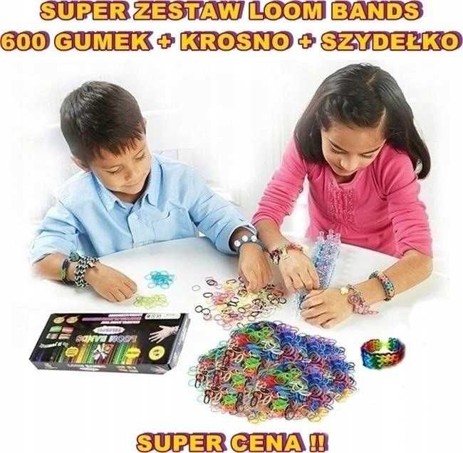 NOWY ZESTAW LOOM BANDS do tworzenia biżuterii 600 gumek