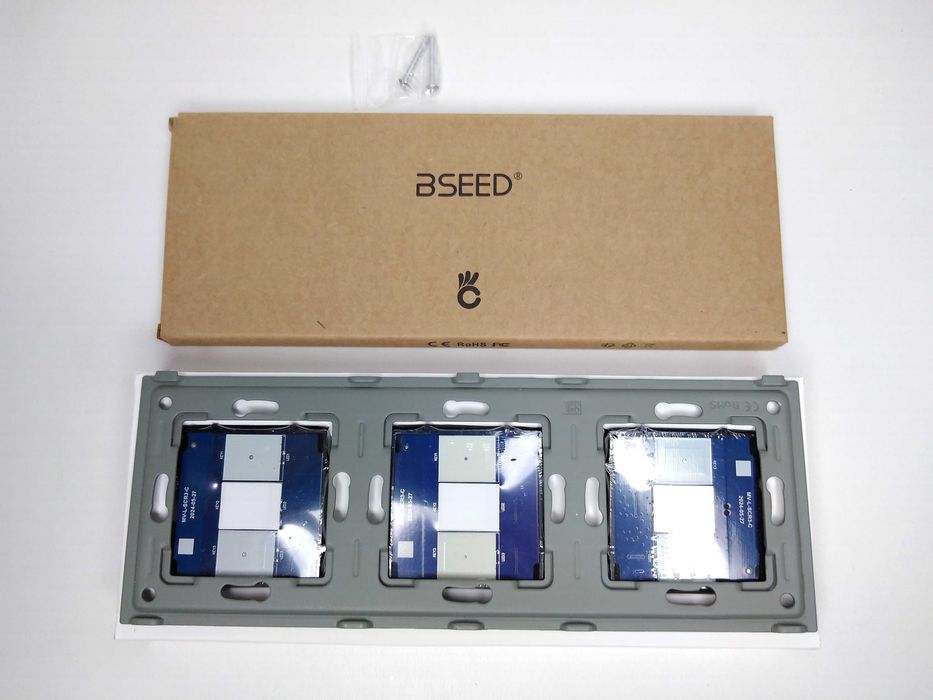 BSEED Dotykowy Włącznik Światła Z 3 Gniazdkami-Czarne, NOWE