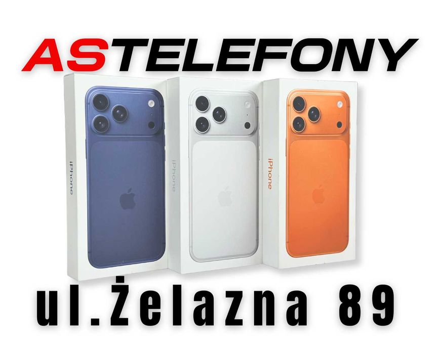 iPhone 17 PRO MAX 256GB Pomarańcz Srebrny Granatowy 7300zł Żelazna 89