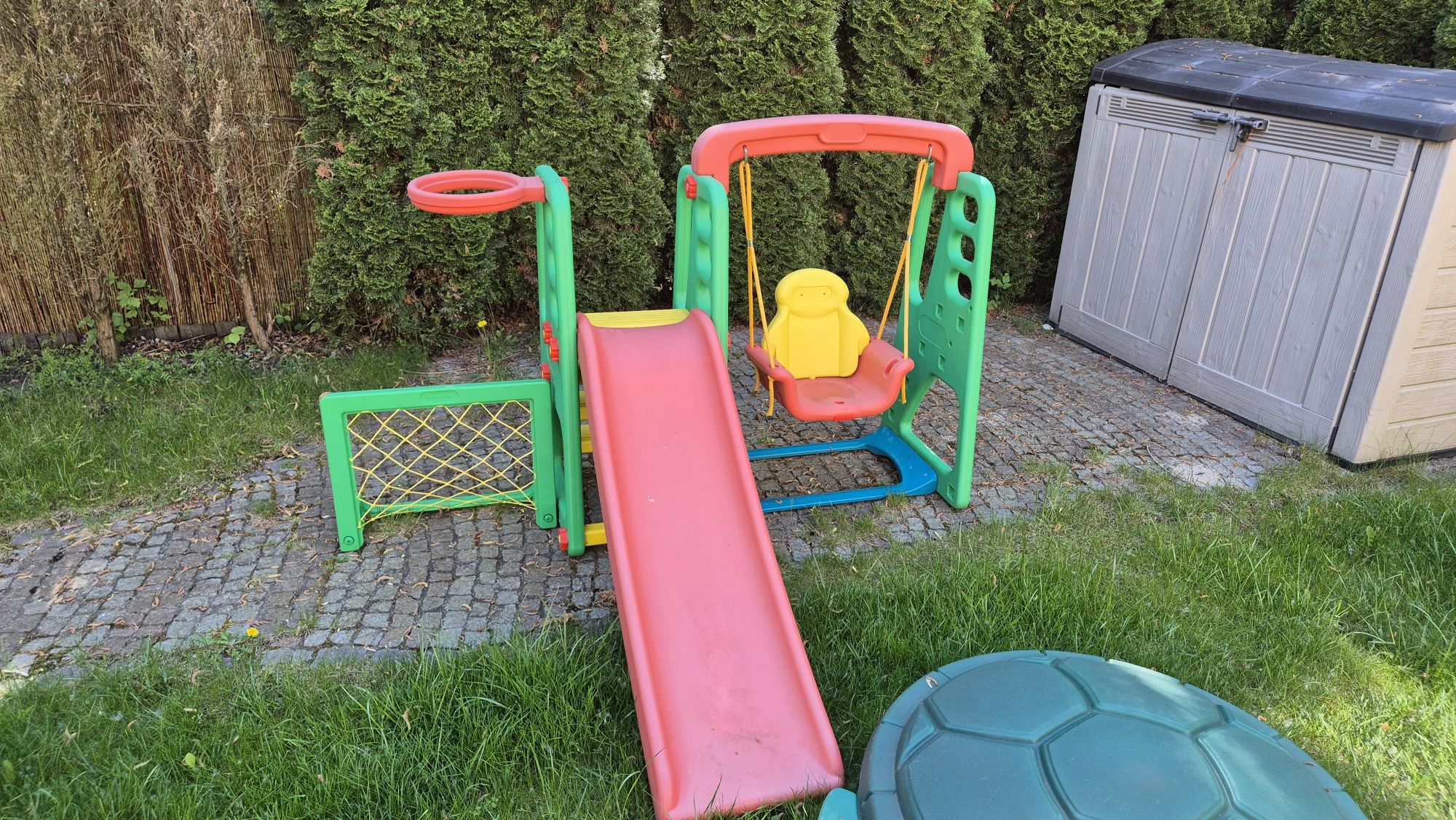 Plac zabaw 4w1 zjeżdżalnia huśtawka kosz bramka