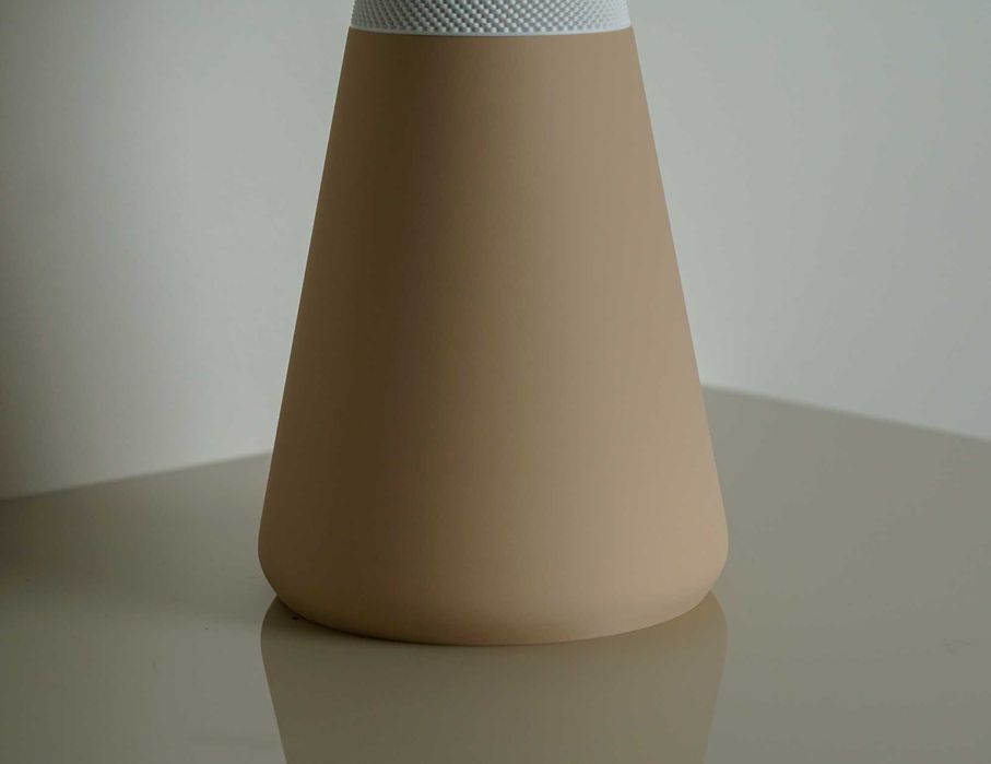 Lampa stołowa CALIZ M - gładki beż/biały - polska produkcja