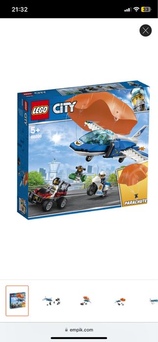 Lego city aresztowanie spadochroniarza 60208