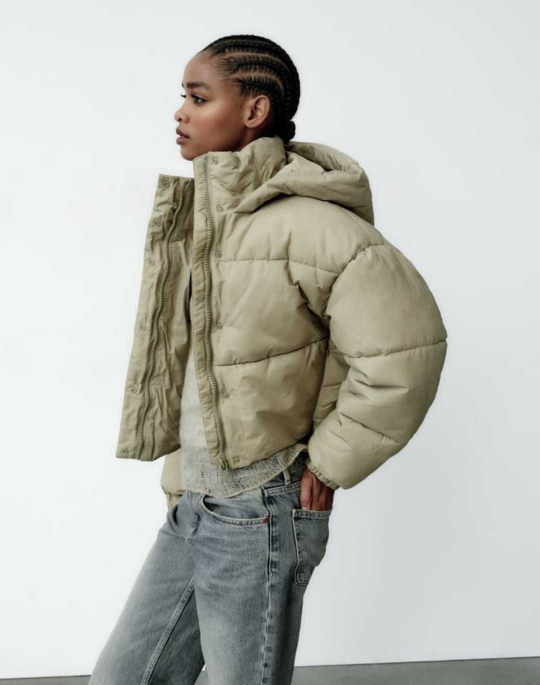 S-M Zara Куртка пуффер новая коллекция оверсайз зимняя демисезонная