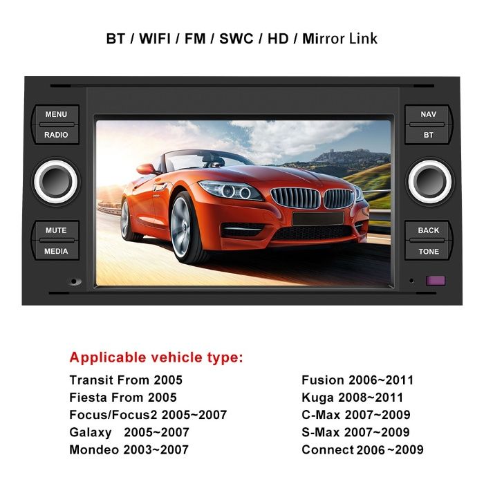 Магнітола  Ford Focus Mondeo S-max Kuga Connect Fiesta Transit