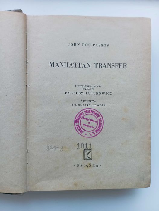 Manhattan transfer John Dos Passos 1947