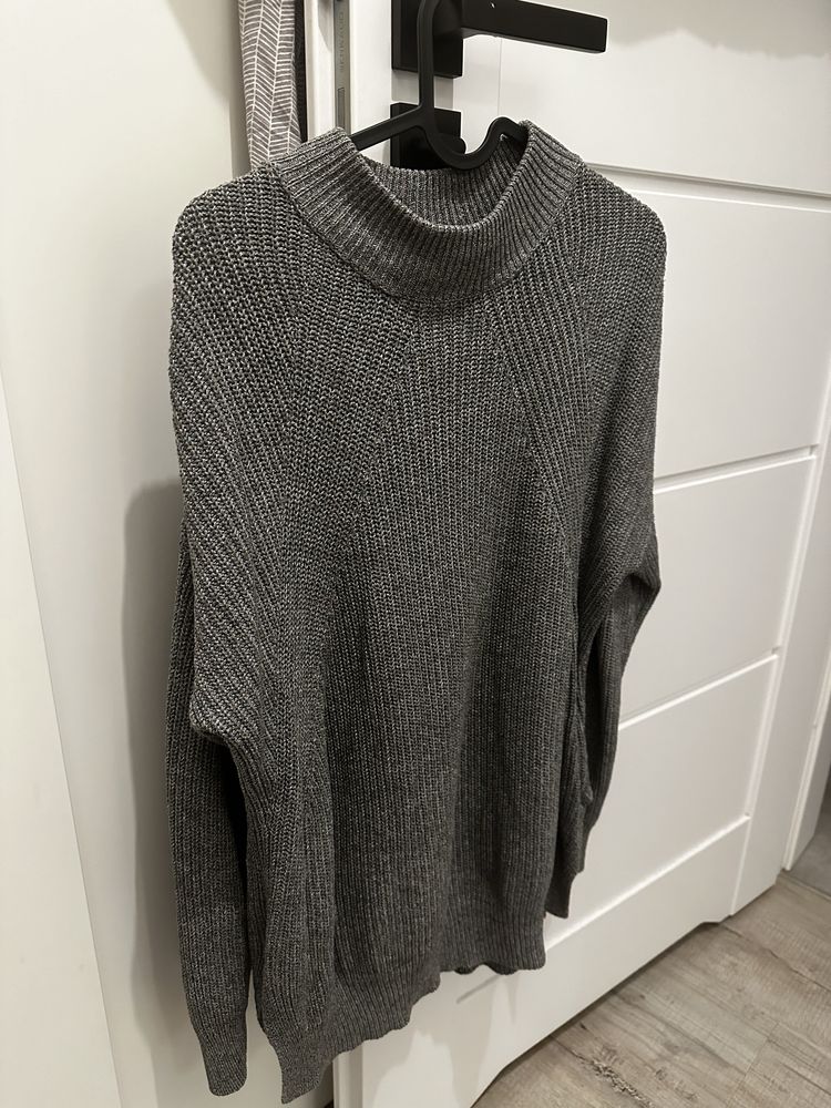 Sweter damski polgolf szary h&m wygodny casual