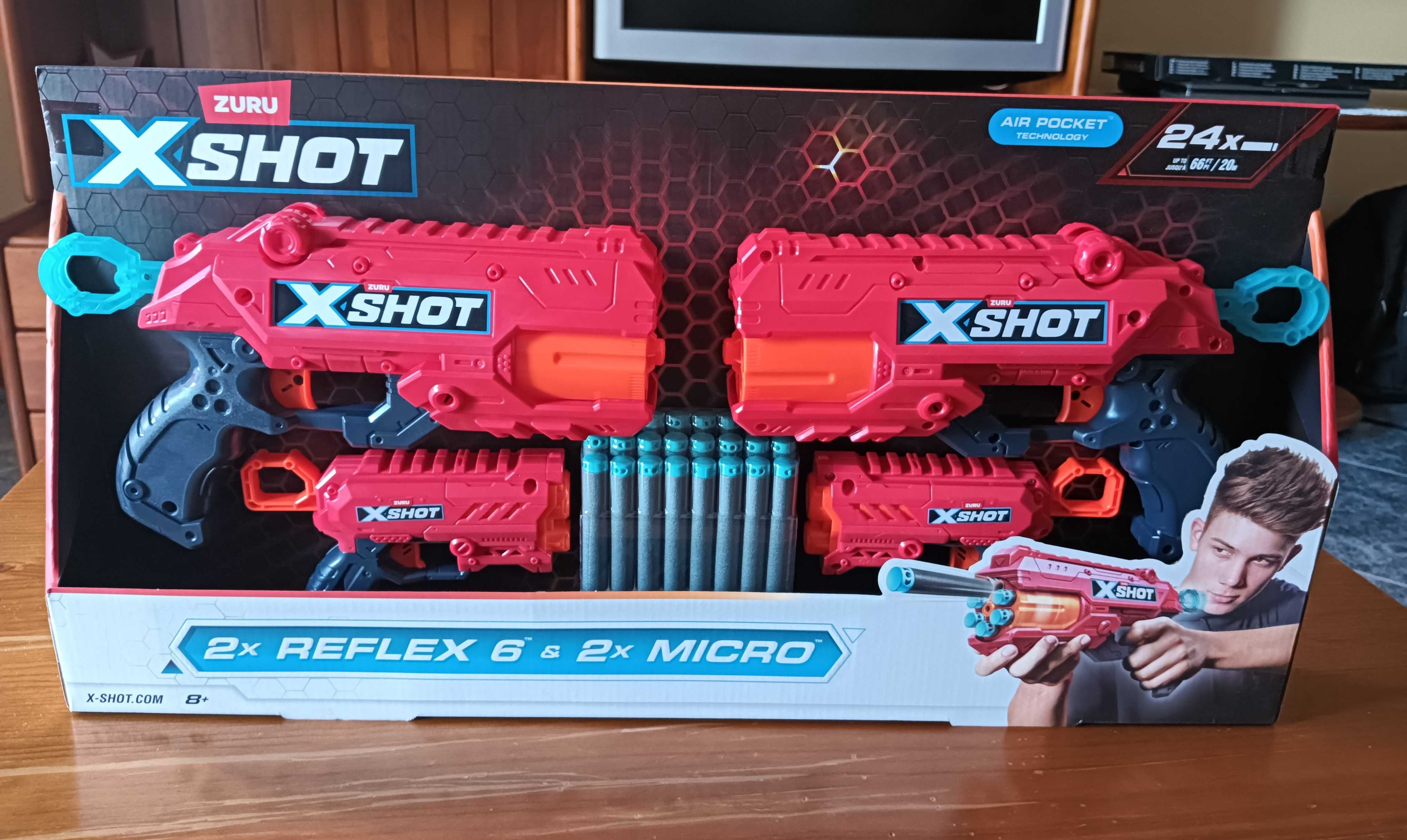 Nerf X-SHOT - Combo 4 lançadores + 24 dardos