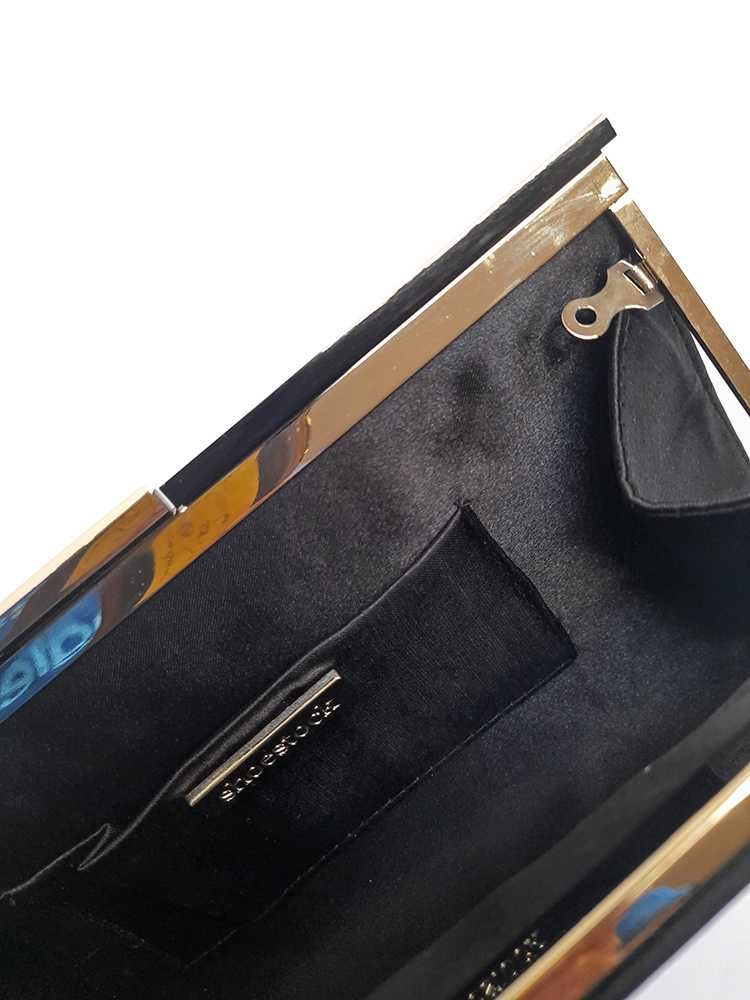 Mala Pouchete Bolsa Clutch Mão Preto