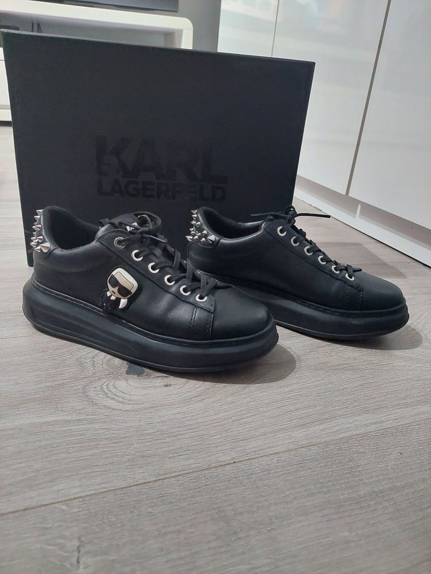 Karl Lagerfeld Sneakersy czarne z ćwiekami skóra r. 36 oryginał