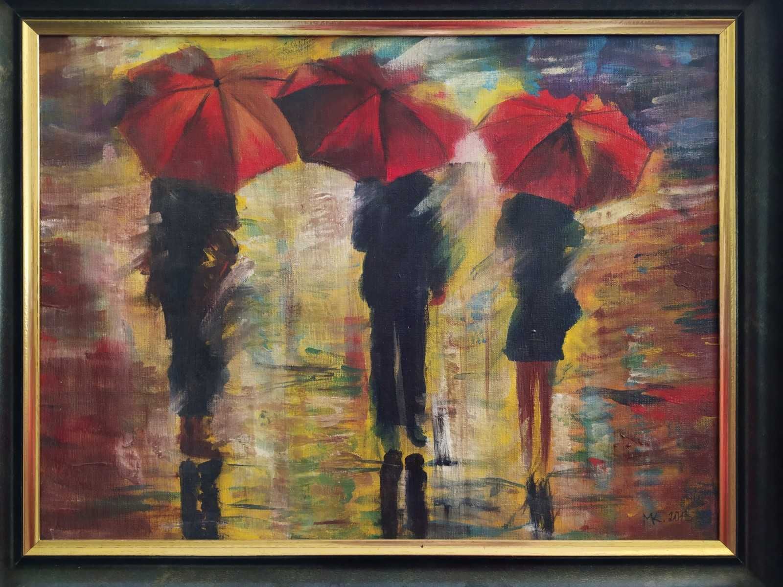 Картина маслом "Под дождем"