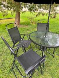 Мебель садовая 6 в 1 стол со стульями зонт