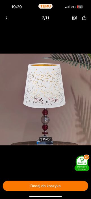 Abażur mały lampka komplet 2 sztuki biały złoty nowy