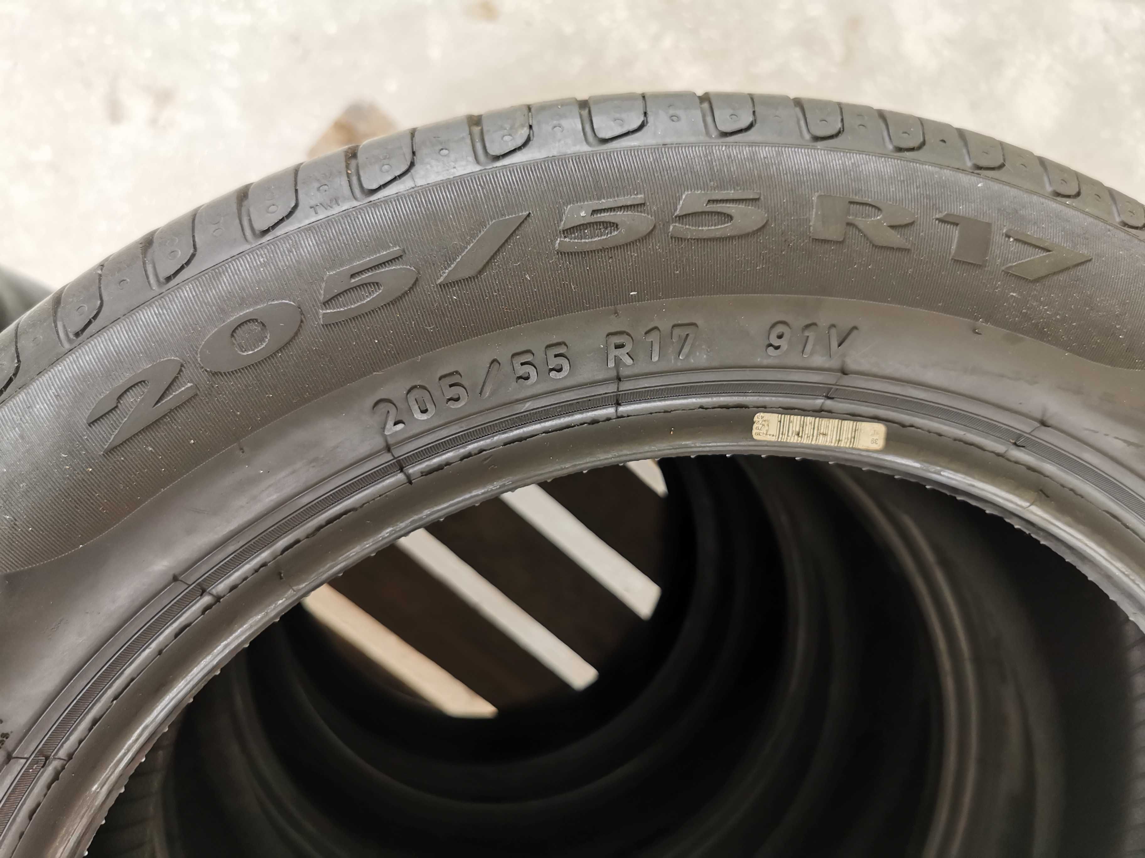 Opony letnie PIRELLI CINTURATO 205/55 R17 Używane- Bardzo dobry stan