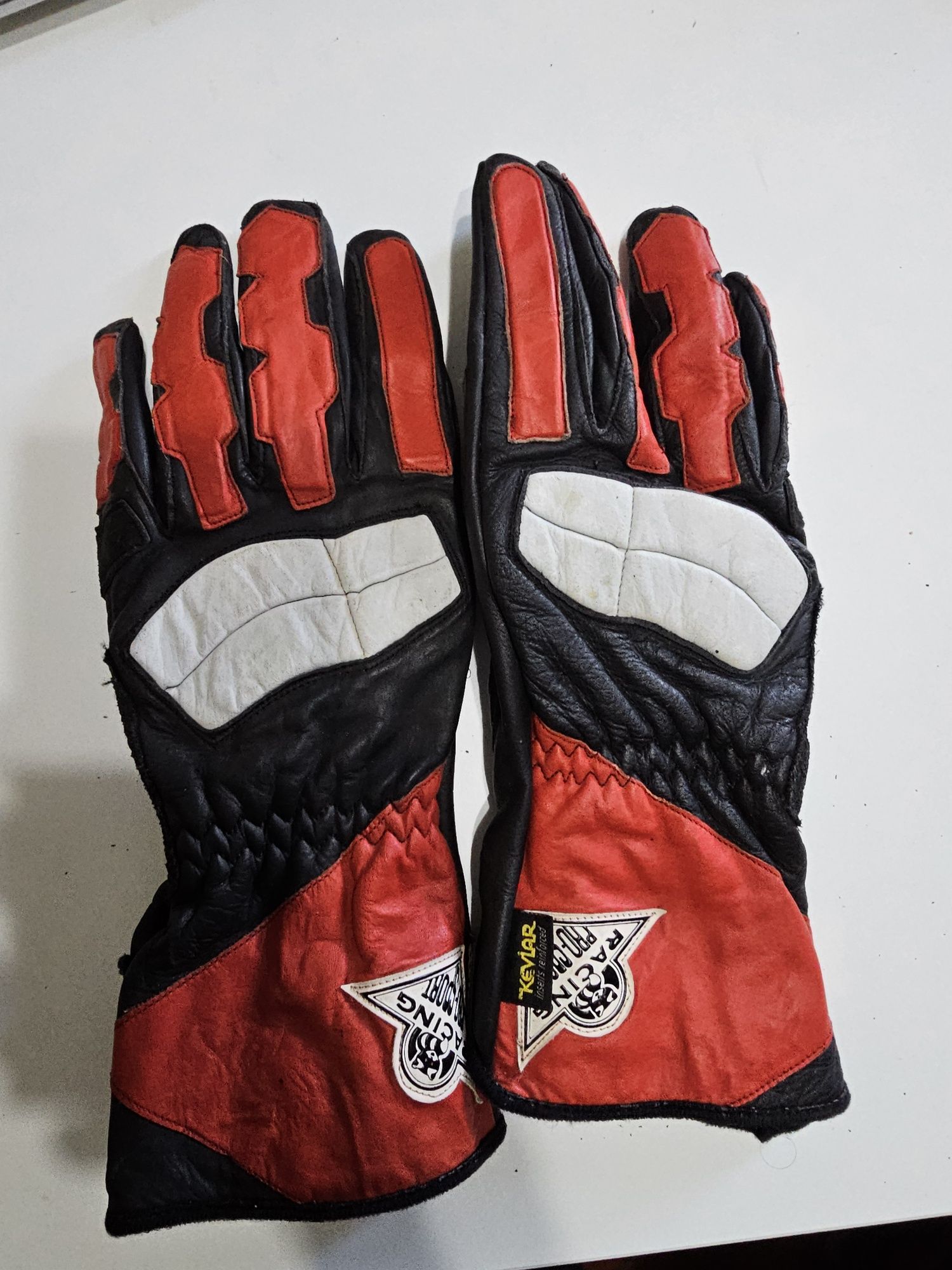 Luvas motard em pele