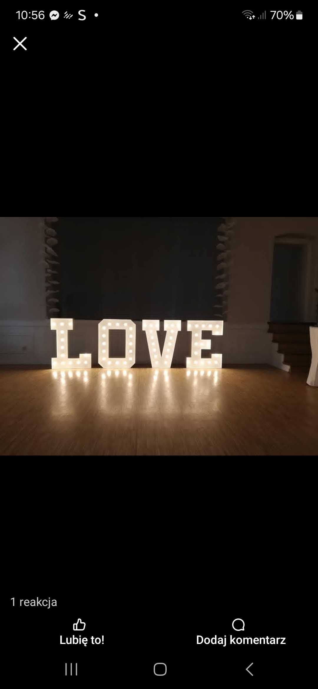 Napis podświetlany love