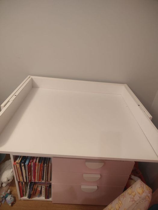 Trocador, branco branco/com 3 gavetas, 90x79x100 cm