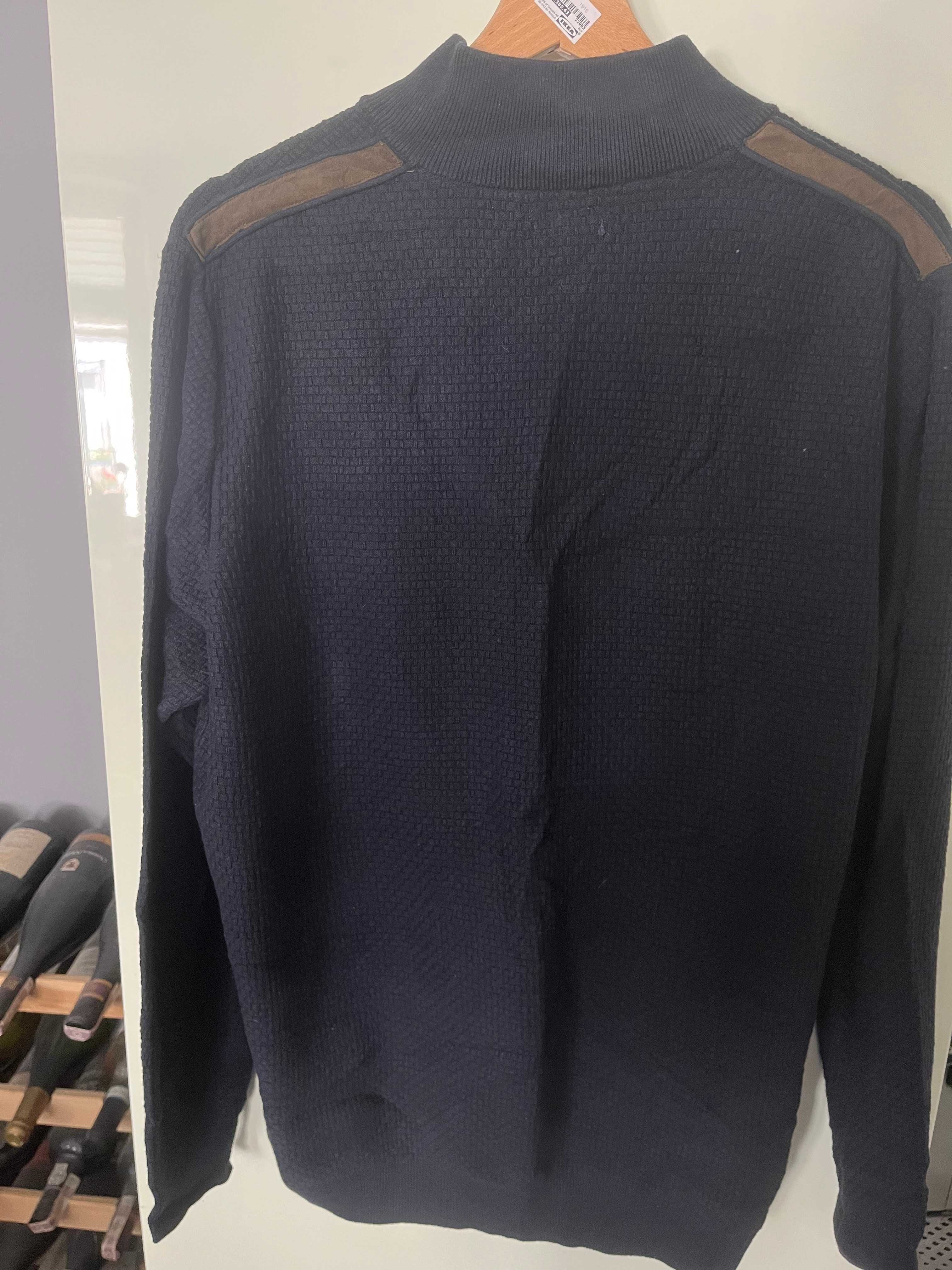 Rozpinany sweter Massimo Dutti 185/108 XL granatowy