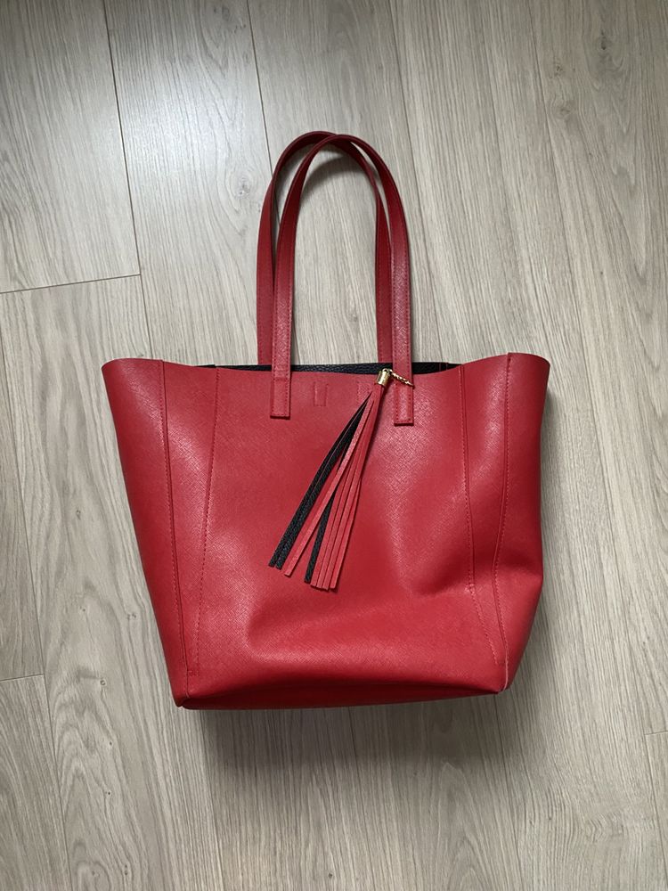 Torba typu shopper, czerwona, firmy Manzana