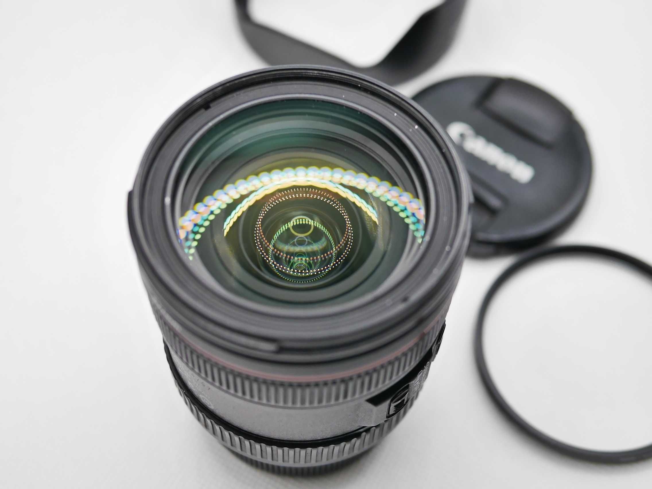 Canon Zoom Lens 24-70 F4L IS + UV jak nowy.