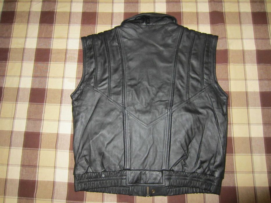 Кожаная жилетка с карманами ,мотожилетка XXL Berto Lucci Косуха