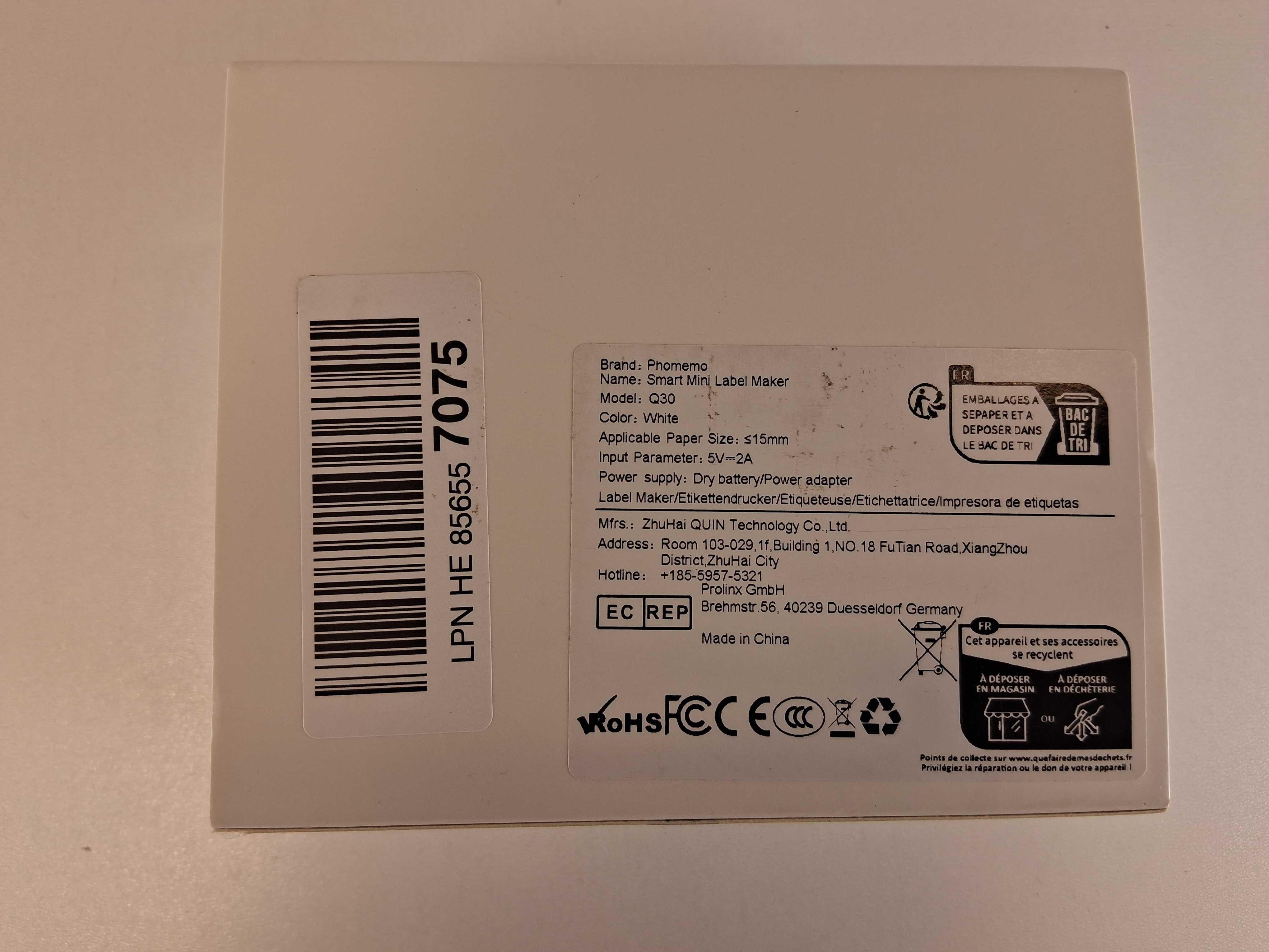 E077 Phomemo Q30 Smart Mini Label Maker Drukarka Etykiet Przenośna