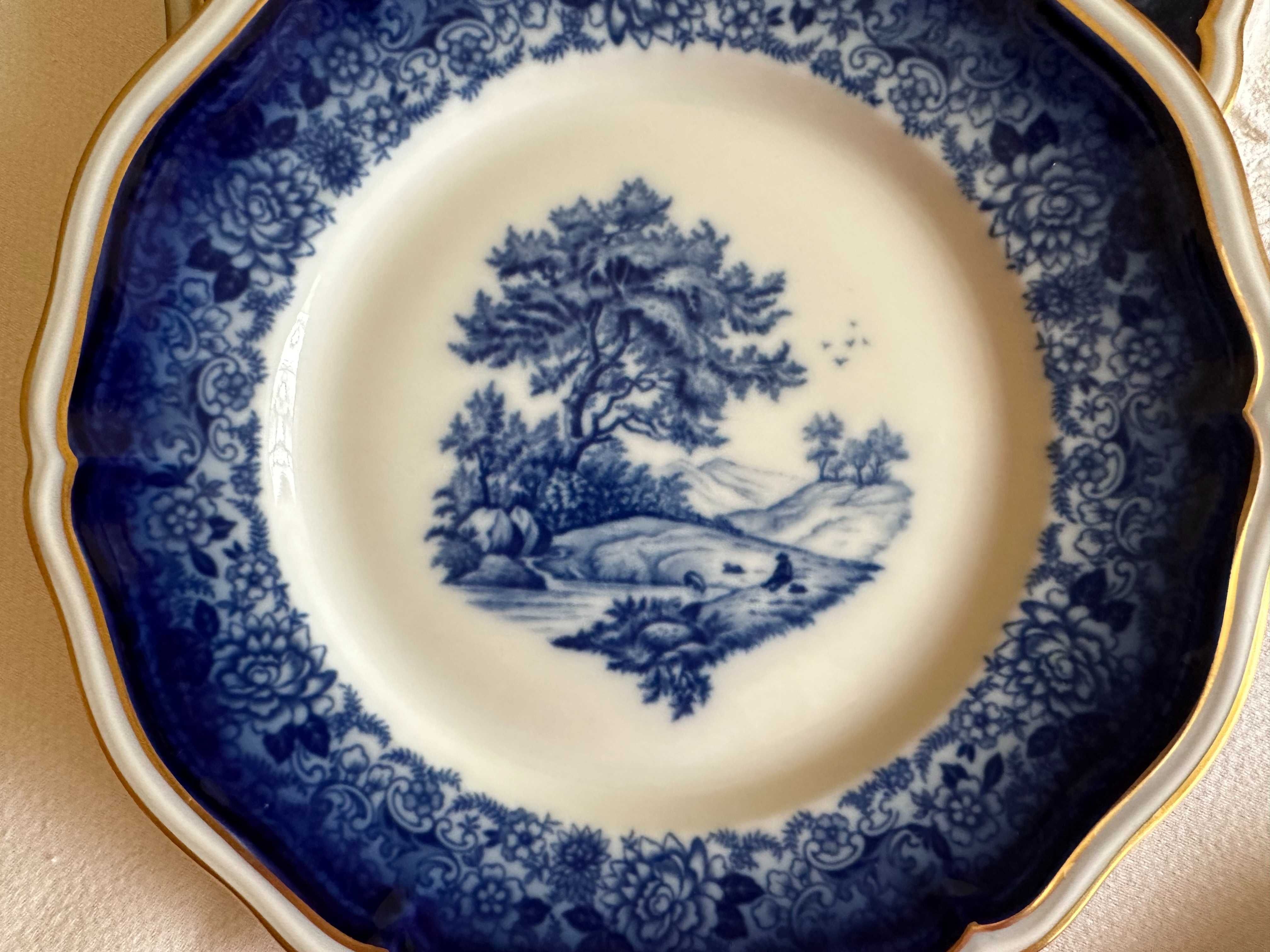 Rosenthal Chippendale kobaltowe talerzyki przystawkowe duże 11 sztuk