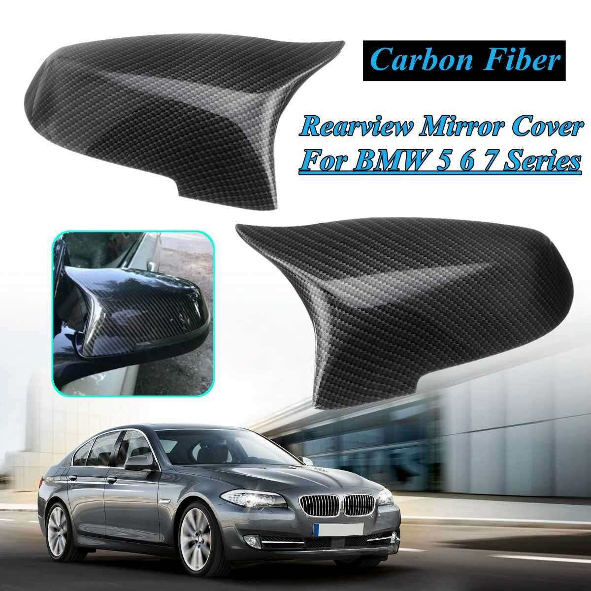 Capas retrovisor Preto Brilhante BMW E60 E61 F01 F02 F06 F10 F11 Etc.