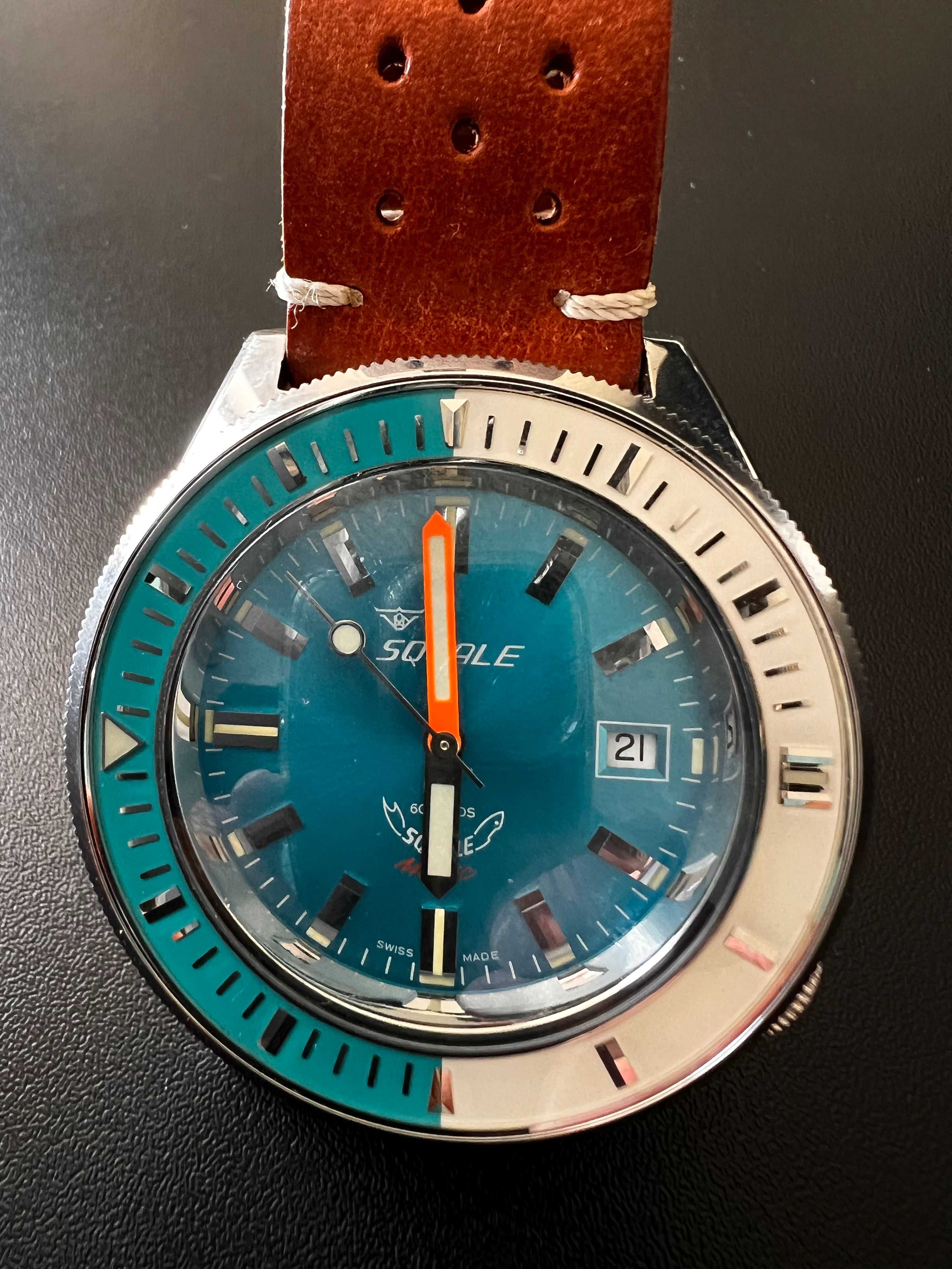 Zegarek Squale Matic Light Blue Leather