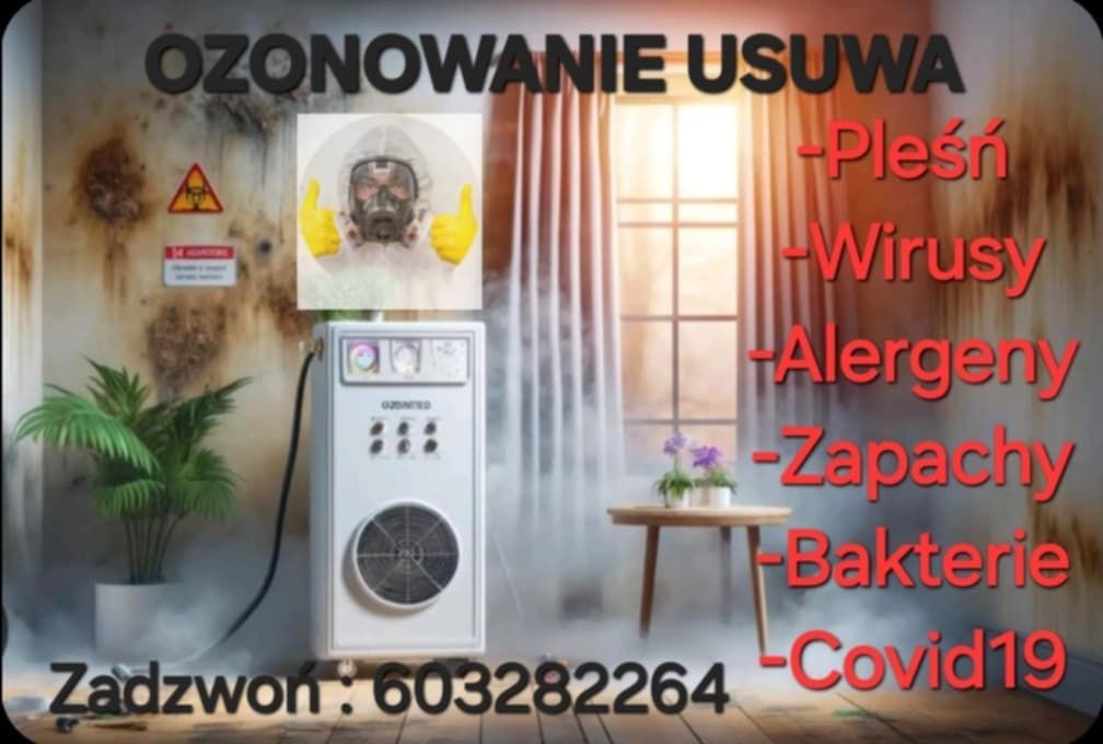 Ozonowanie dezynfekcja dezodoryzacja Pomieszczeń