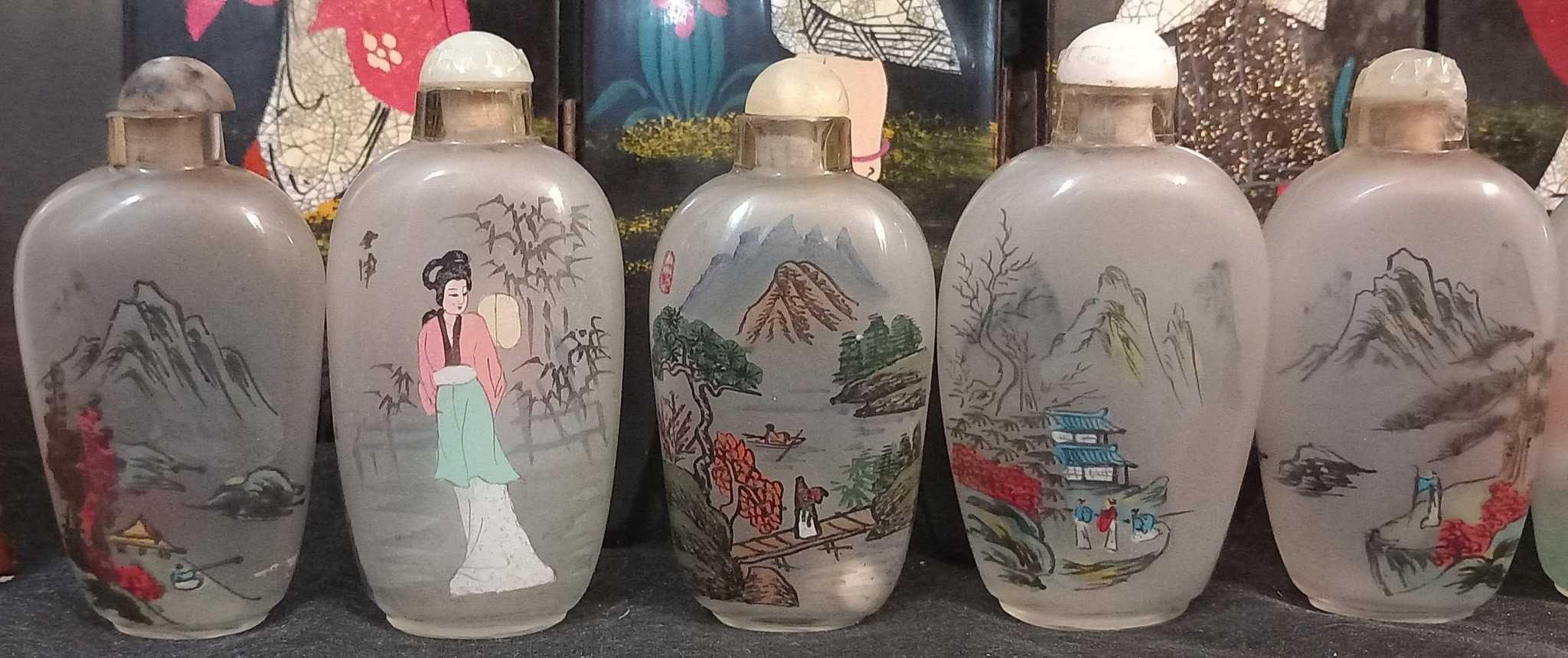 Bonito Lote de Frascos de Rape ou snuff bottle Chines, 1950,