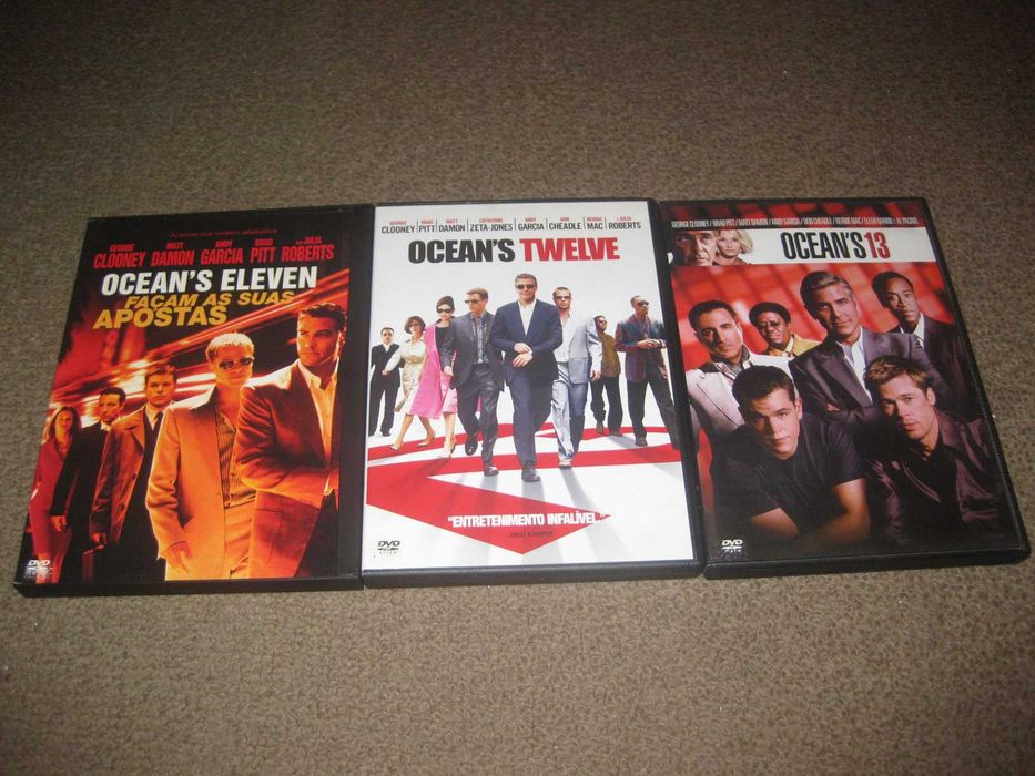 Trilogia em DVD da saga "Ocean`s" com Brad Pitt