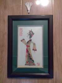 Картина Цзяньчжи китайского искусства вырезания фигур из бумаги в раме