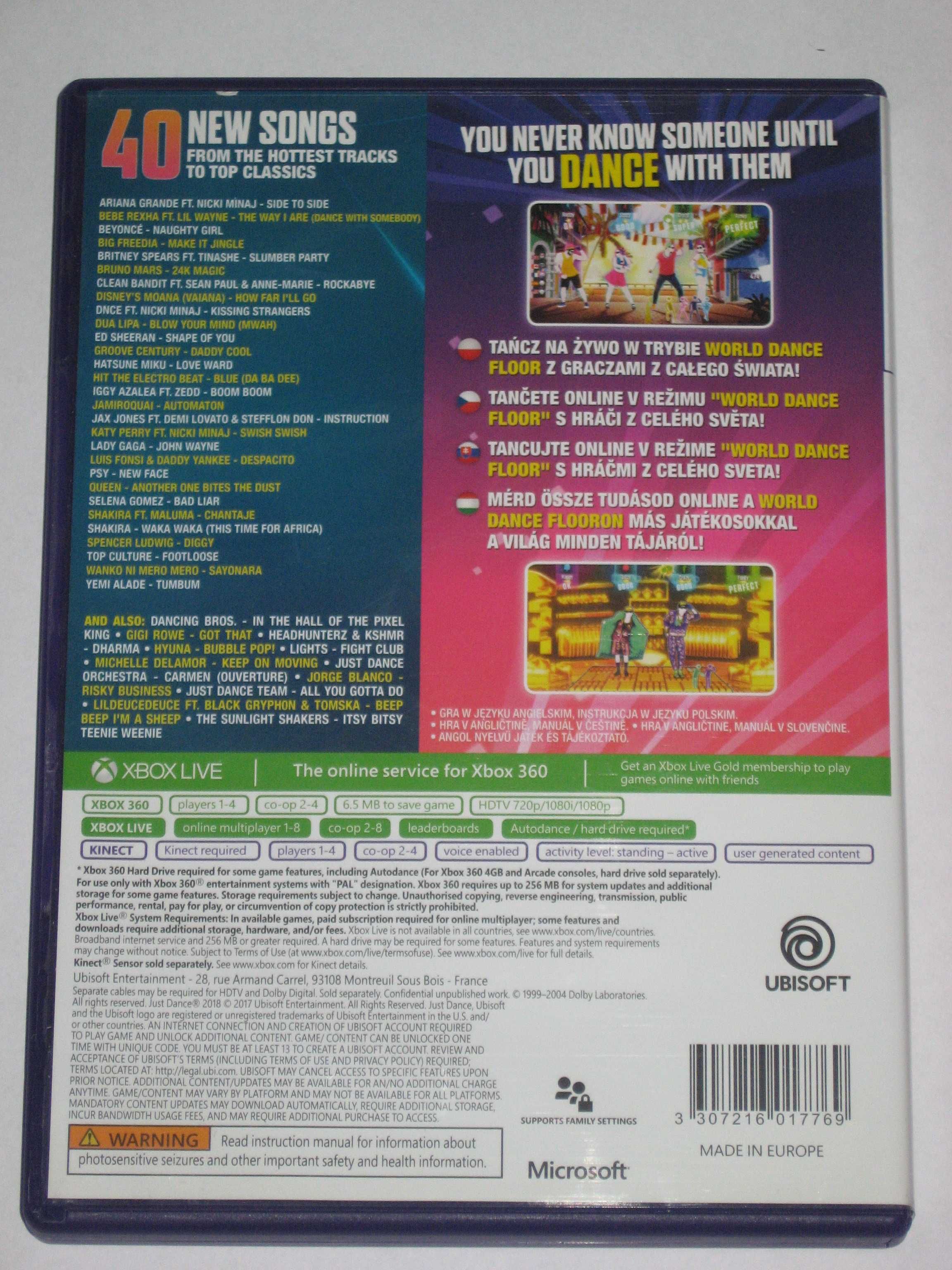 Just Dance 2018 Xbox360! PL jak NOWA! xbox360!